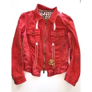 Roberto Cavalli denim and satin jacket